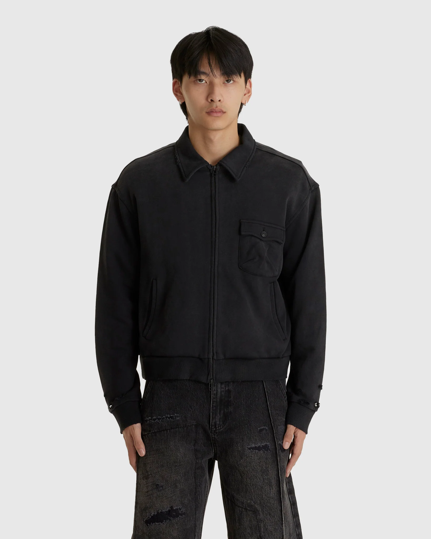Aged Single Pocket JKT Black