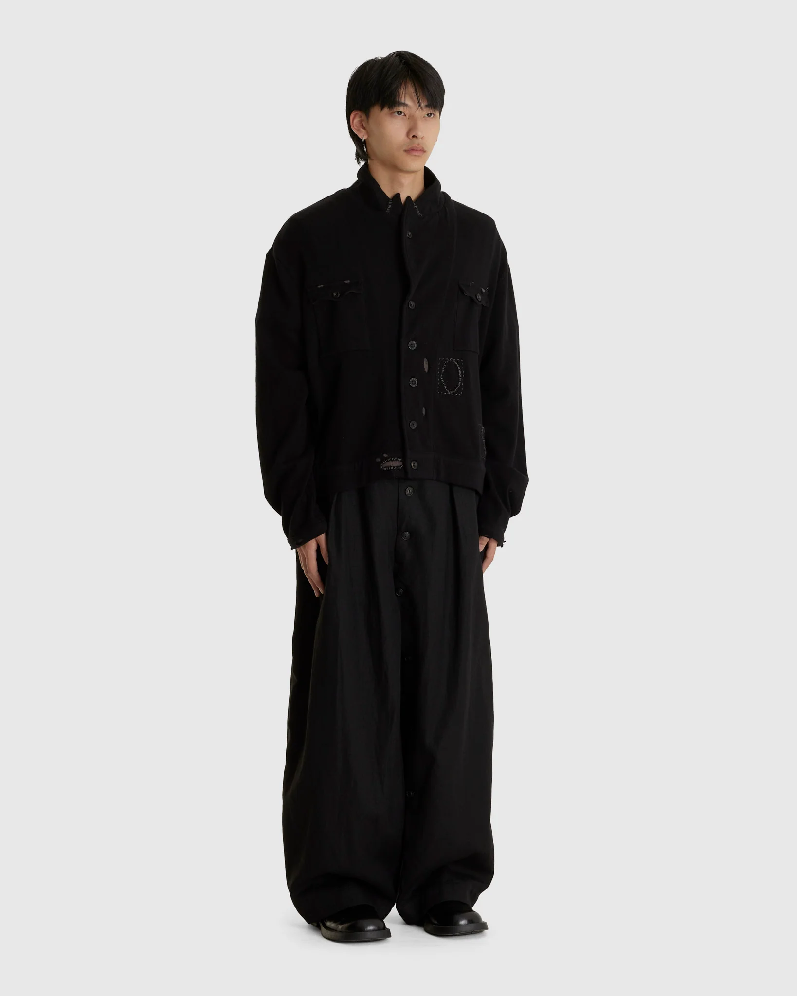 Button Draft Pants Black - Image 2