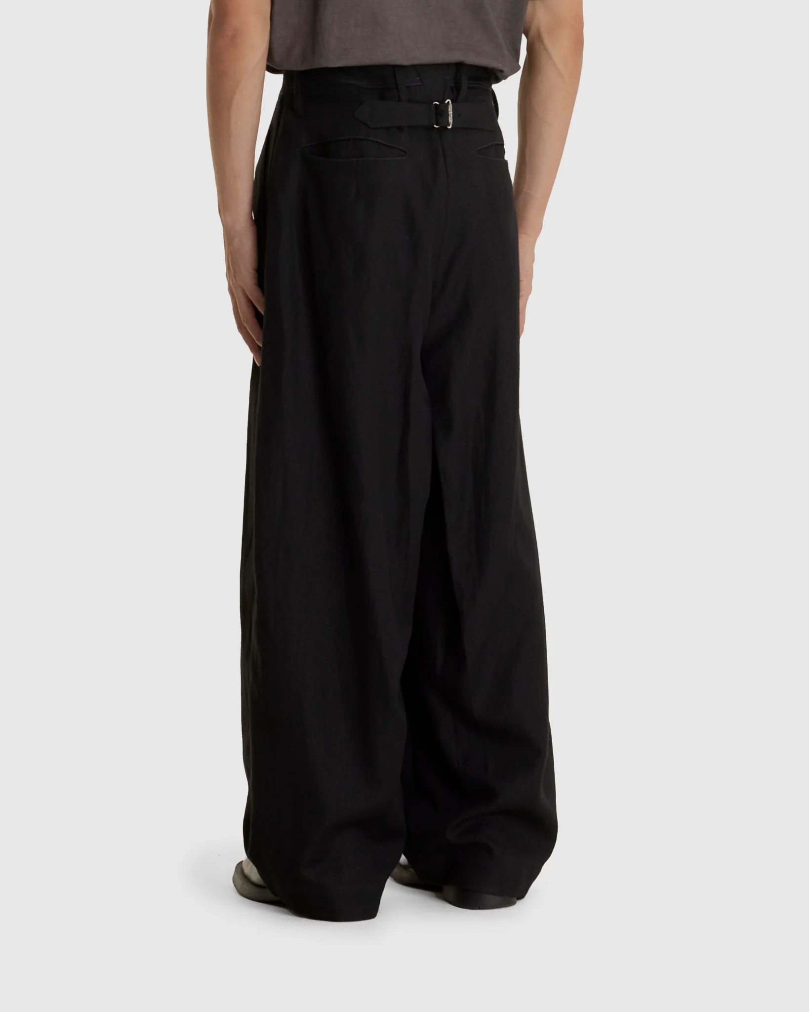Button Draft Pants Black - Image 3