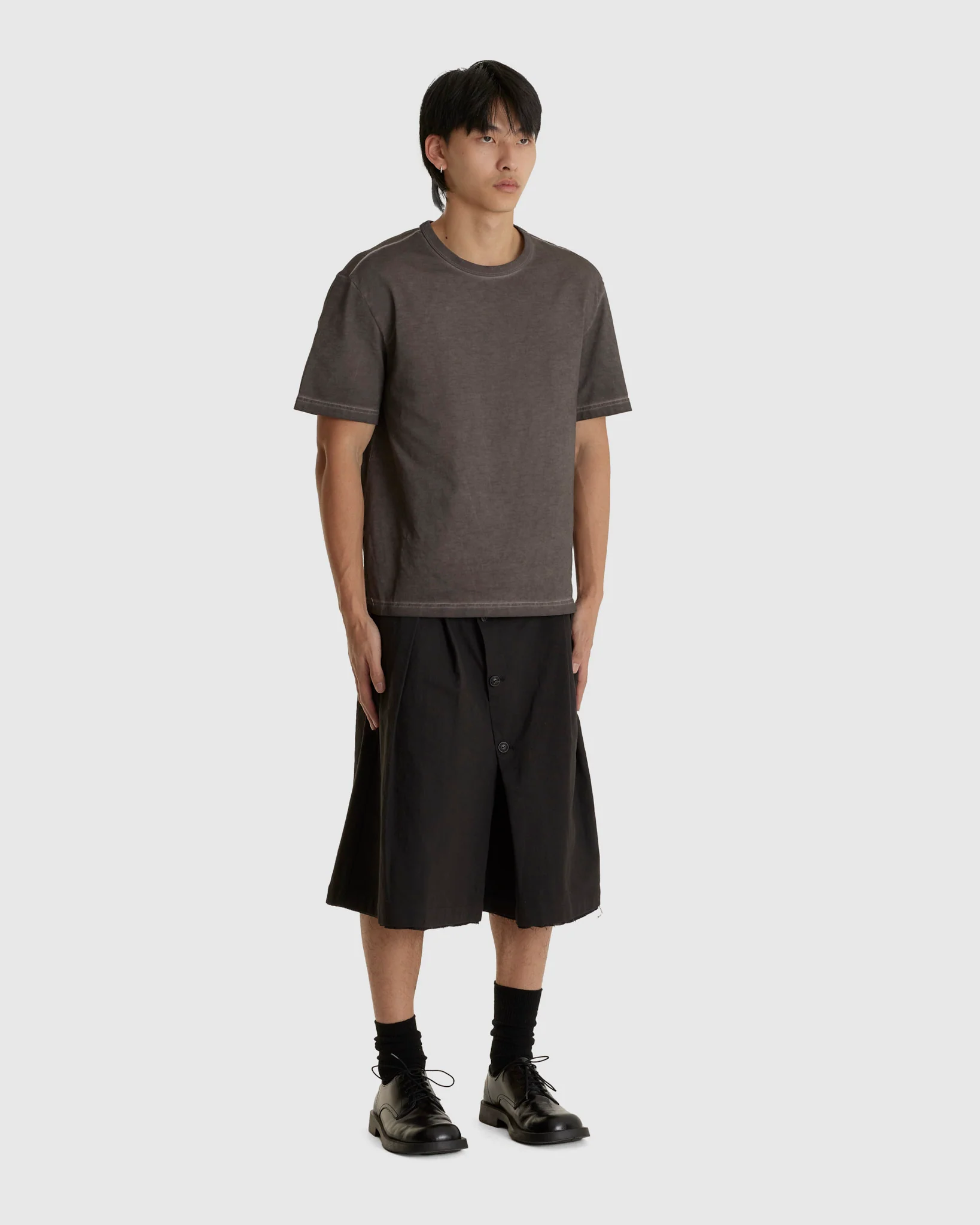 Button Draft Shorts Black - Image 2