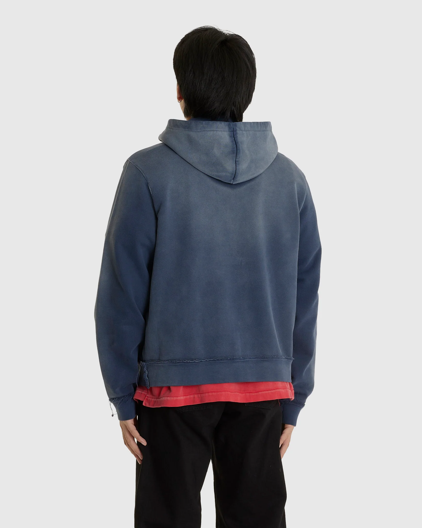 Fitted Zip Hoodie Navy Sunfade - Image 3