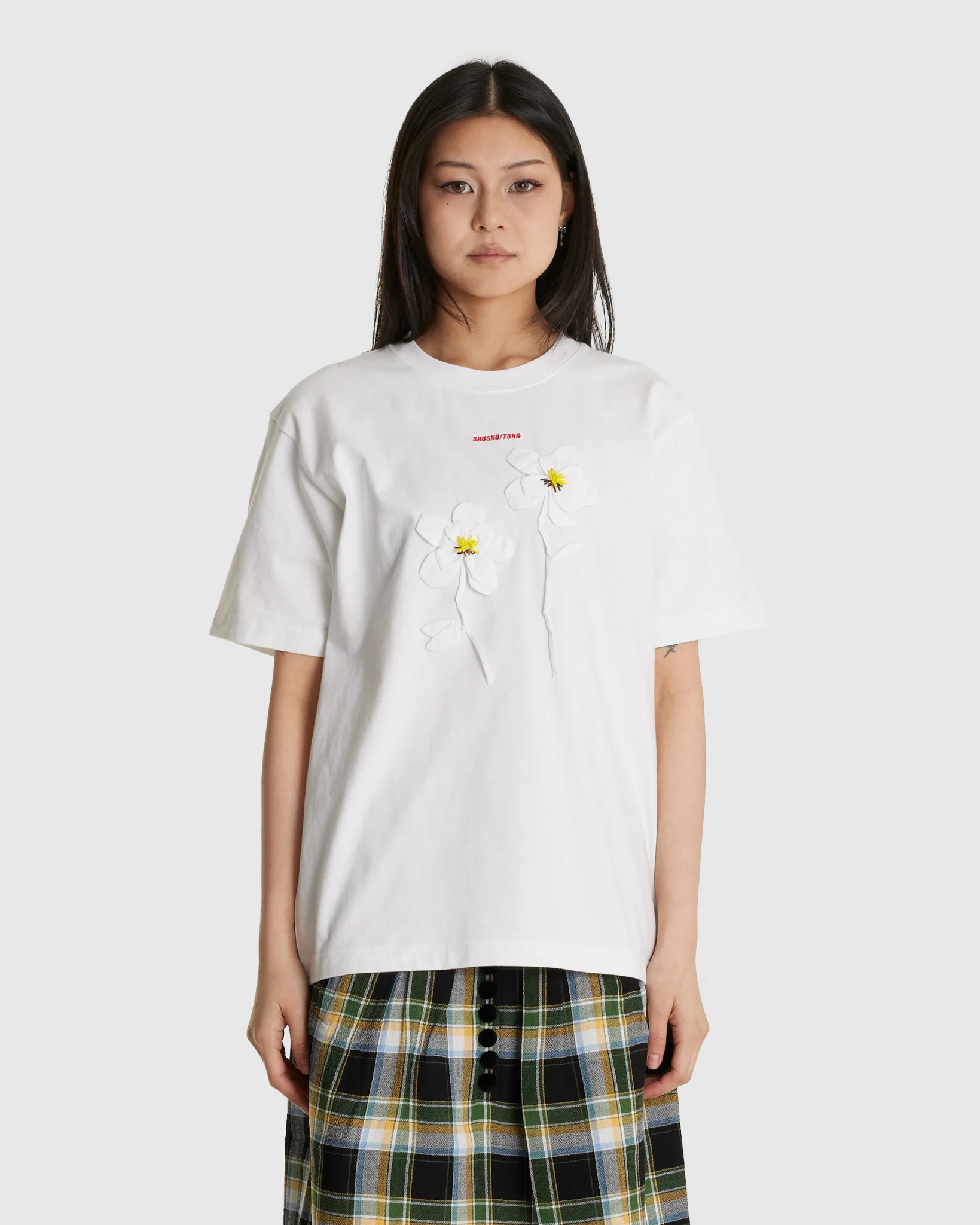 Hand Sewn Flower T-Shirt