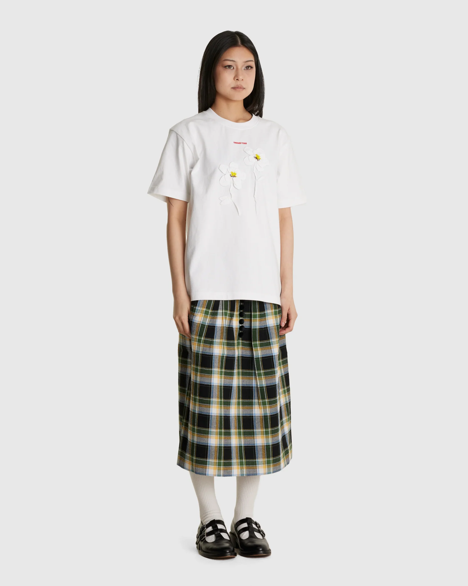 Hand Sewn Flower T-Shirt - Image 2