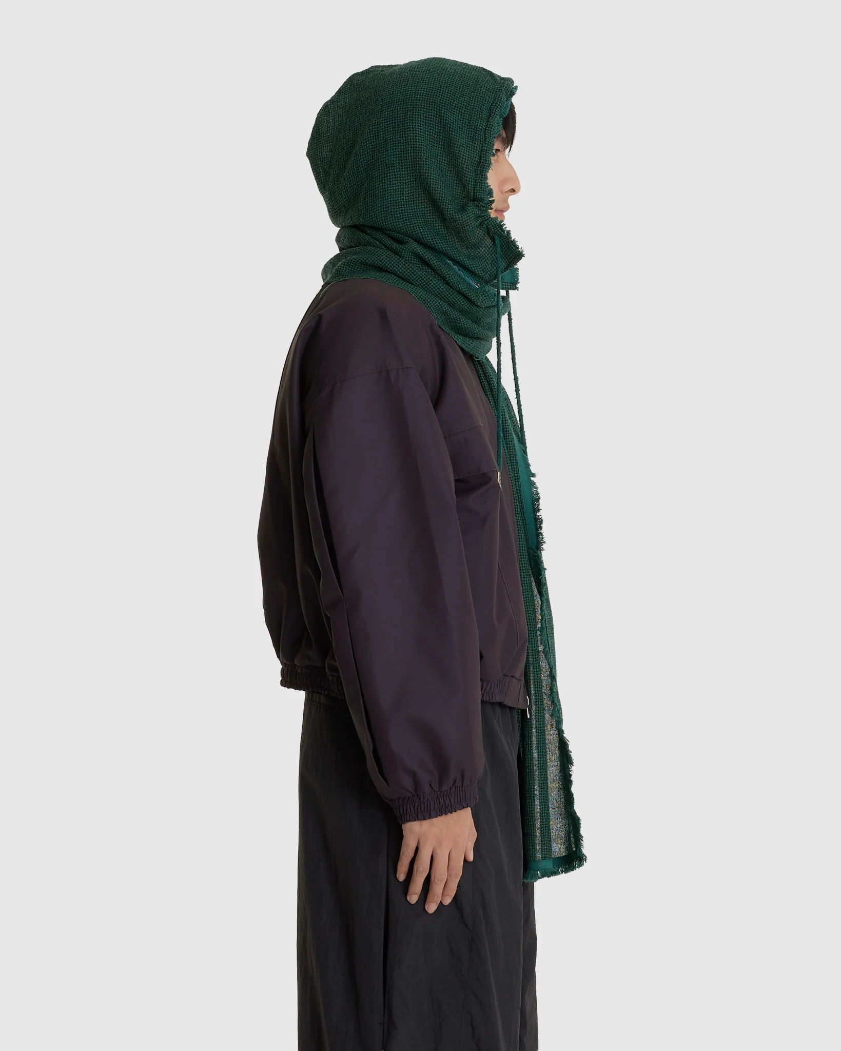 Hooded Zip Scarf Green - Image 2