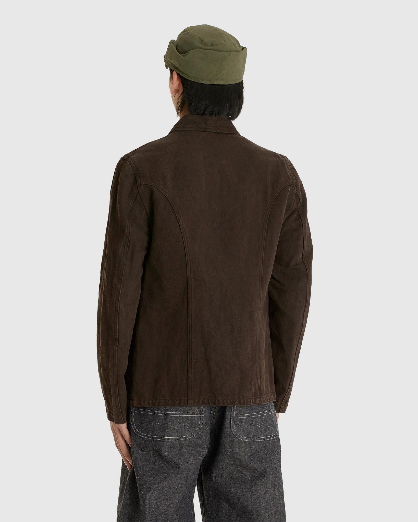 Lot. 327 Modified Shawl Collar Jacket Mud Dyed Brown - Image 3