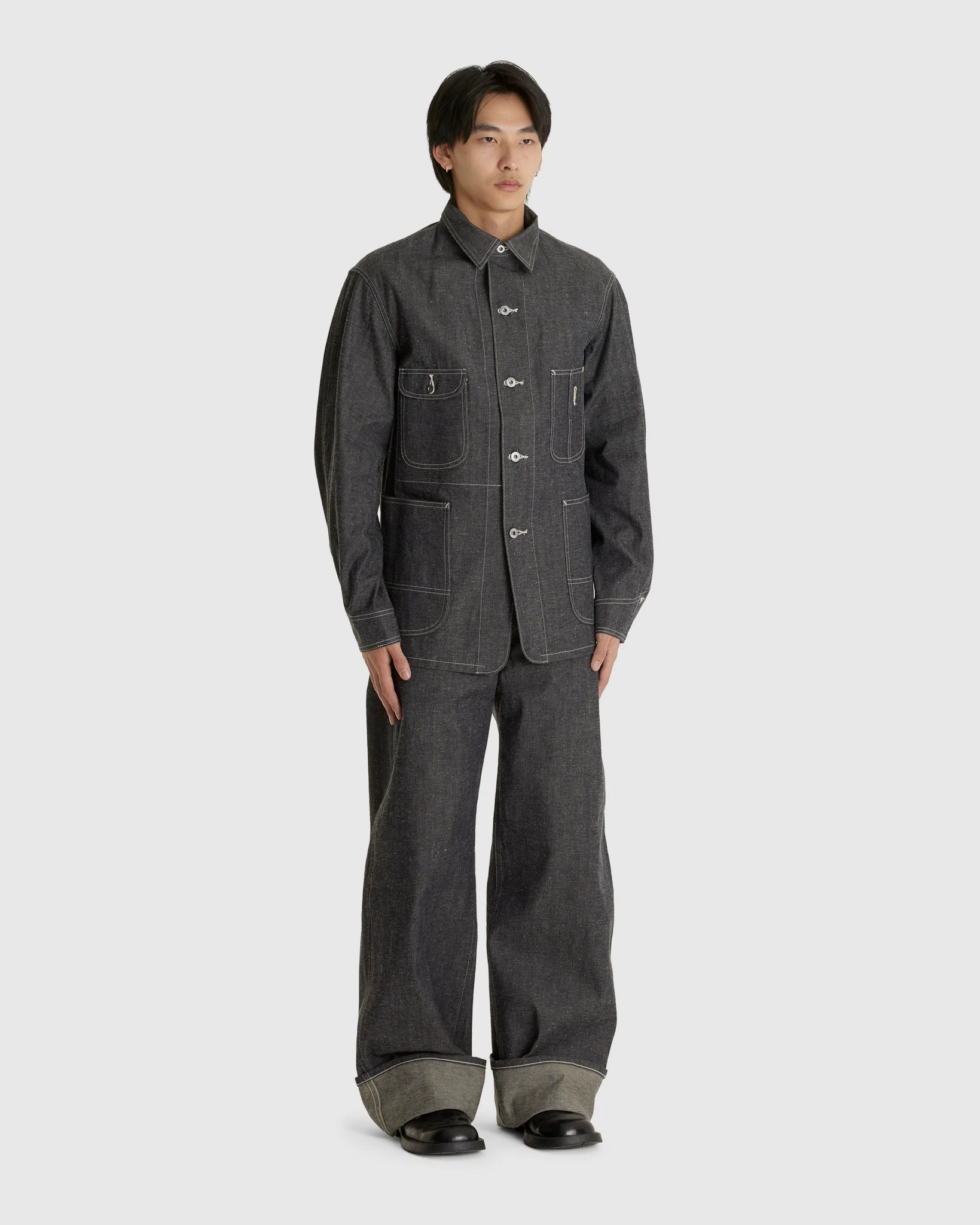 Lot. 716 Coverall Jacket With Chinstrap Raw Indigo - Image 2
