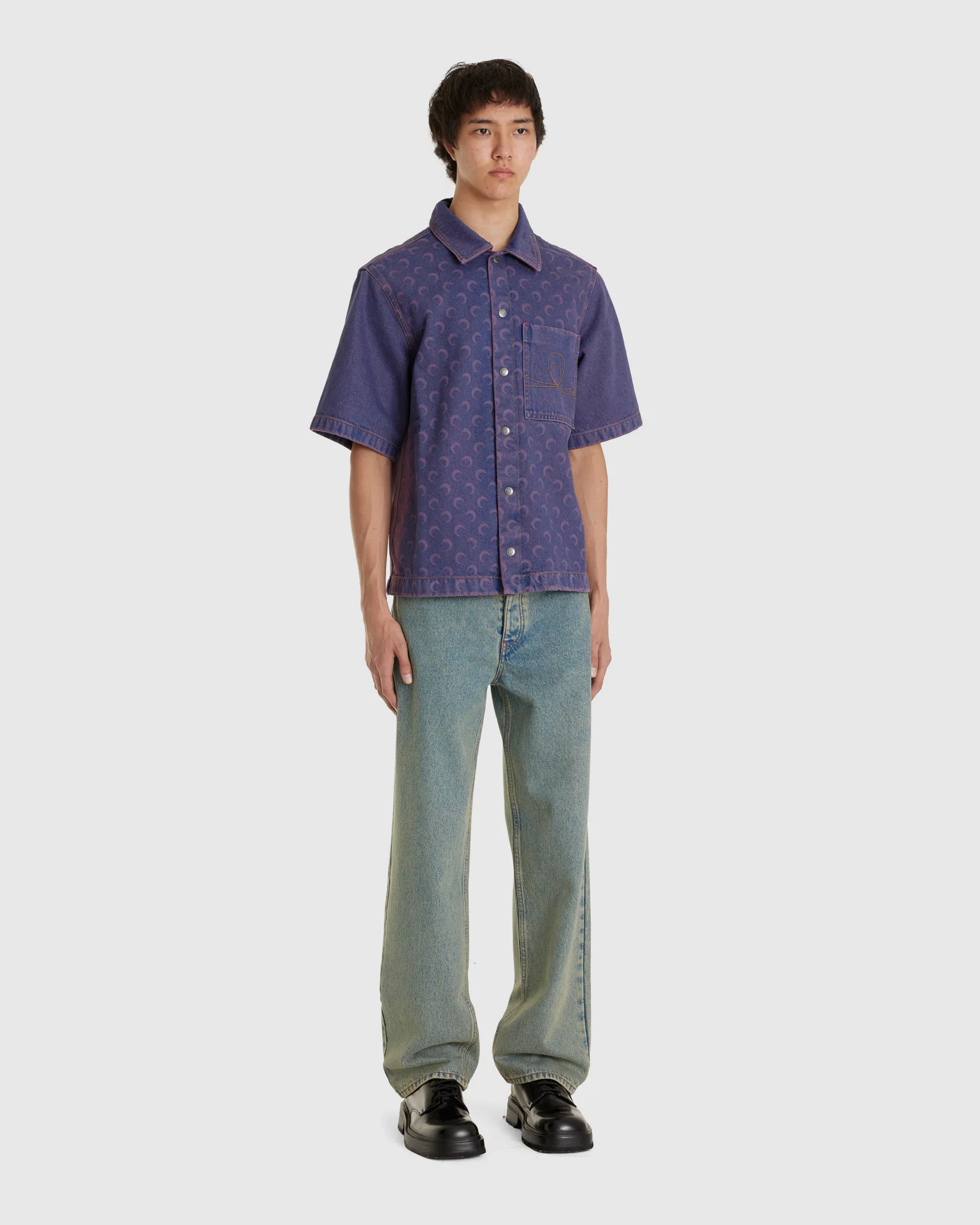 Moon Laser Denim Workwear Shirt - Image 2