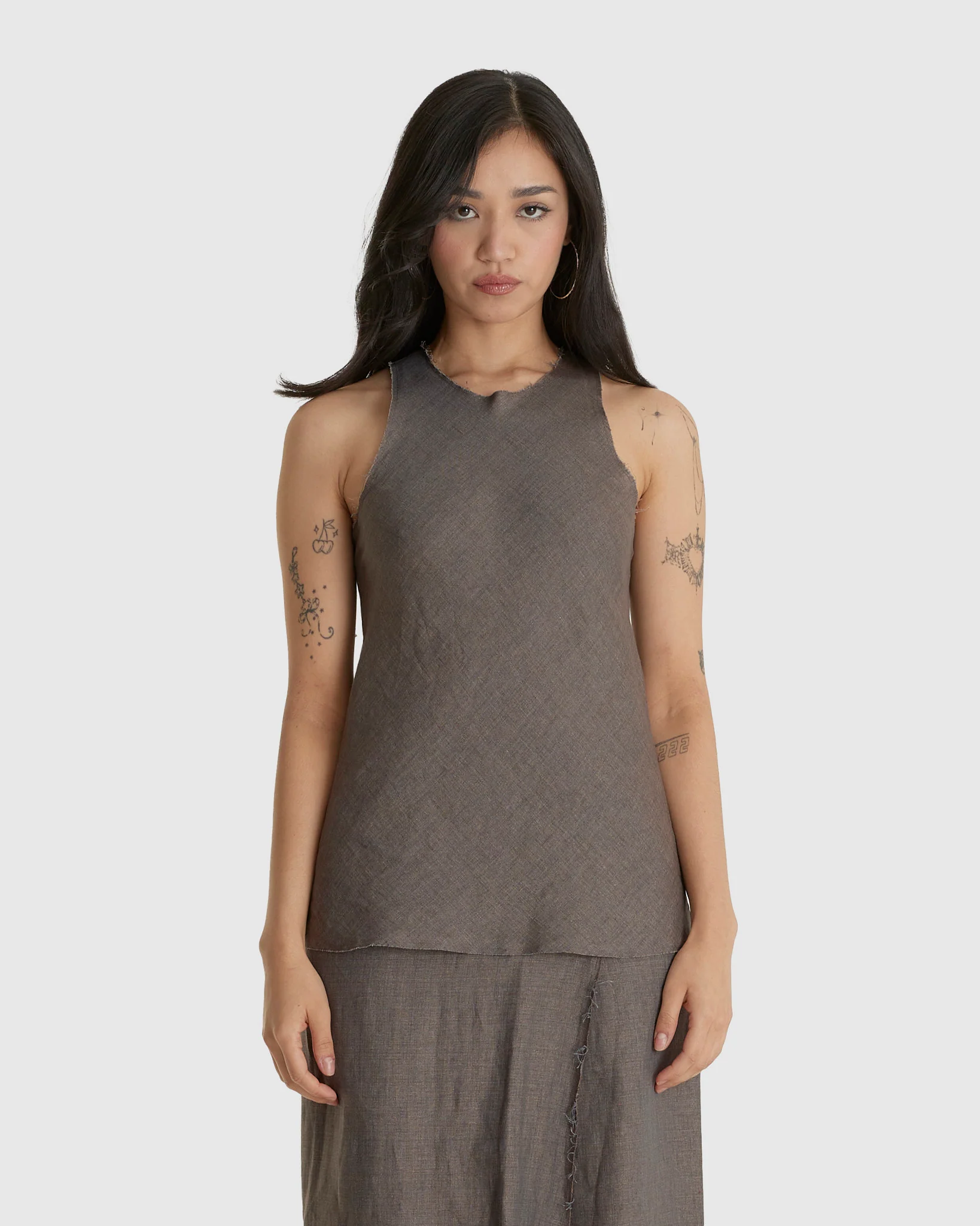 No. 73 Linen Bias Cut Top