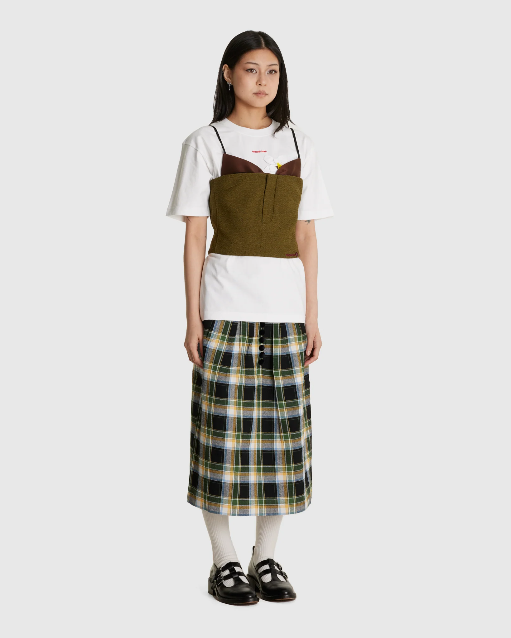 Pleated Skirt Green Plaid - Image 2