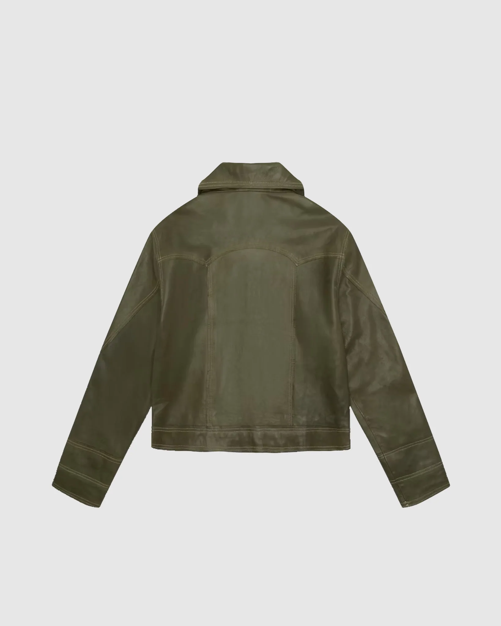Raw Edge Leather Jacket - Image 2