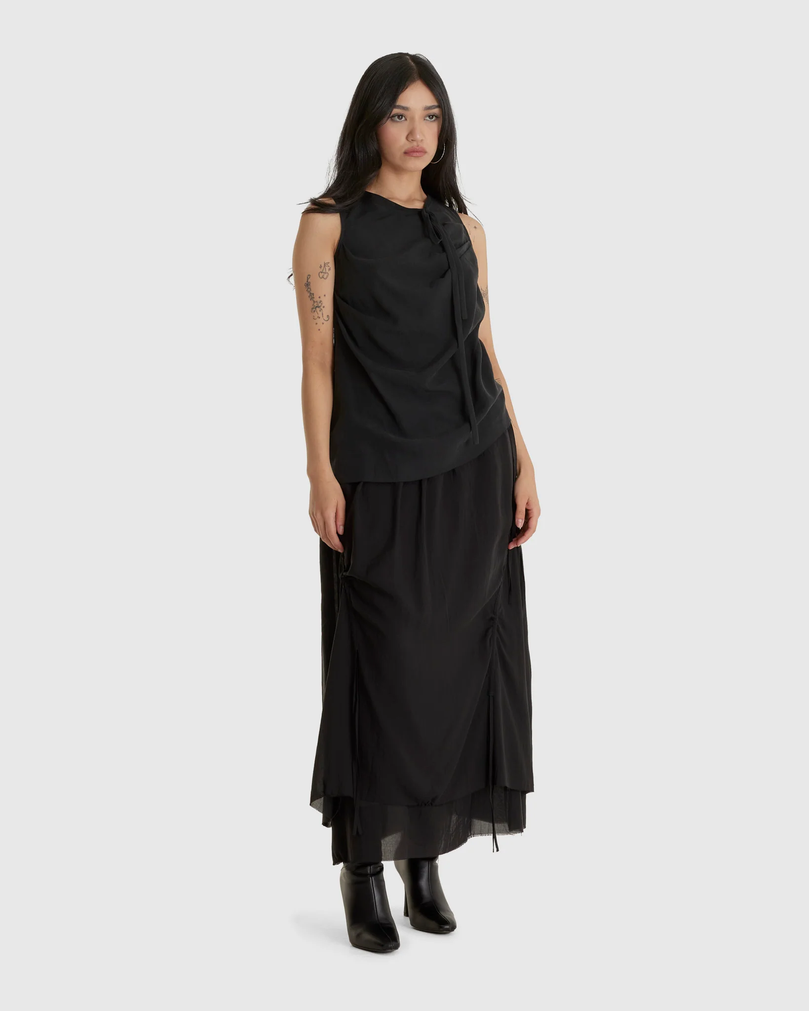 Rayon Vest Top Black - Image 2