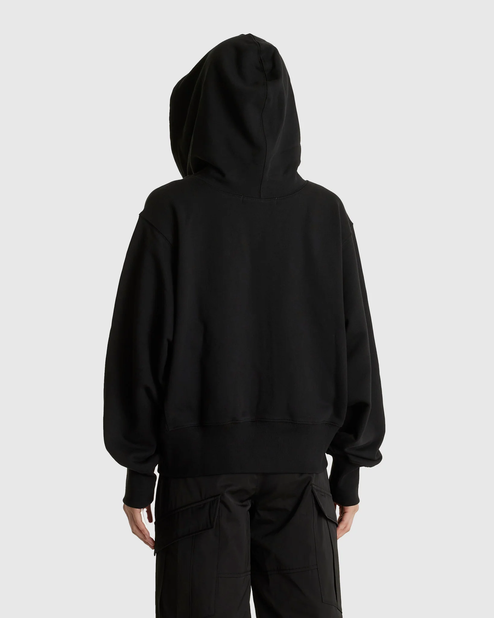 Reverse RH Zip Up Hoodie Black (W) - Image 3