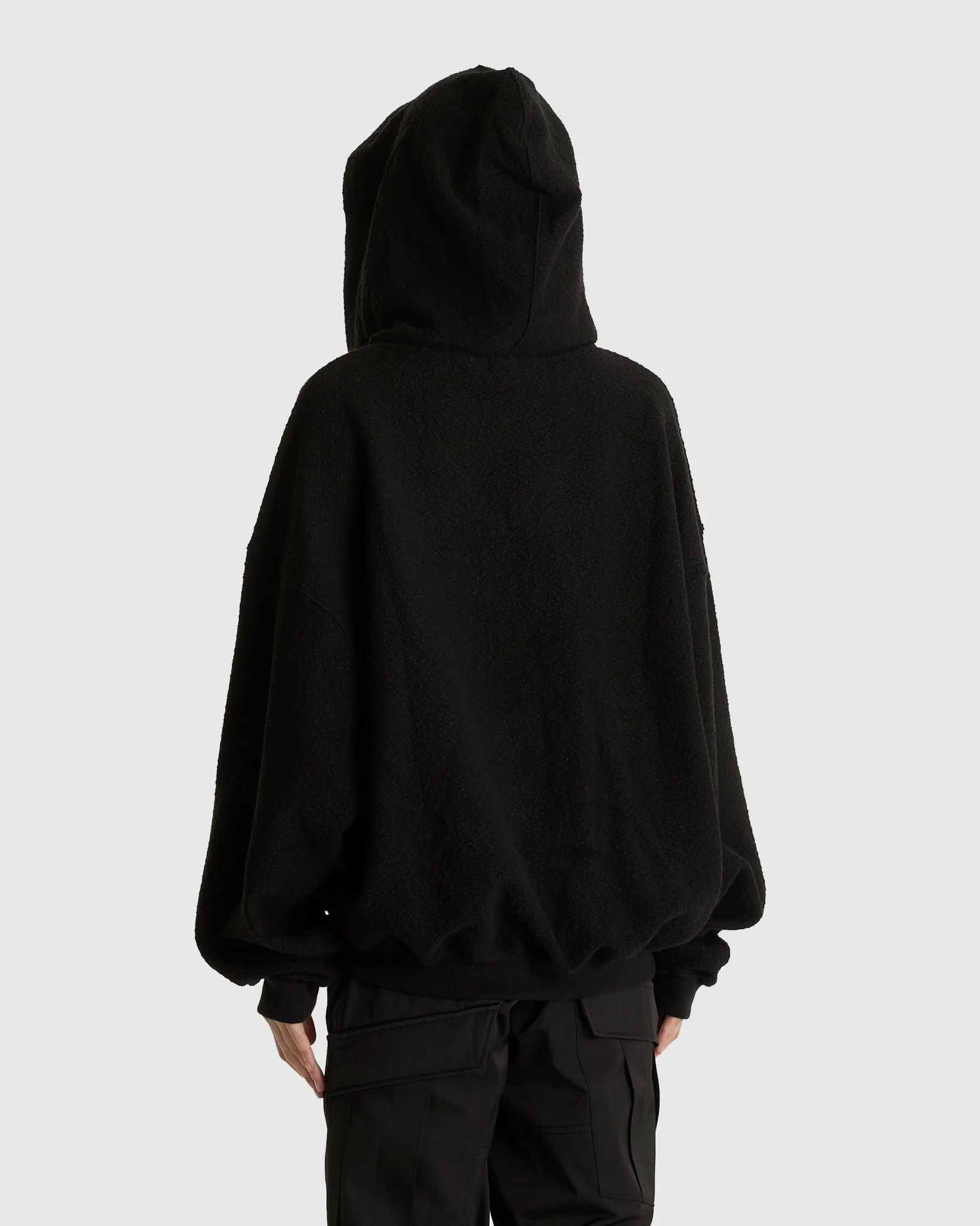 RH Curved Zip Up Hoodie Black (W) - Image 2