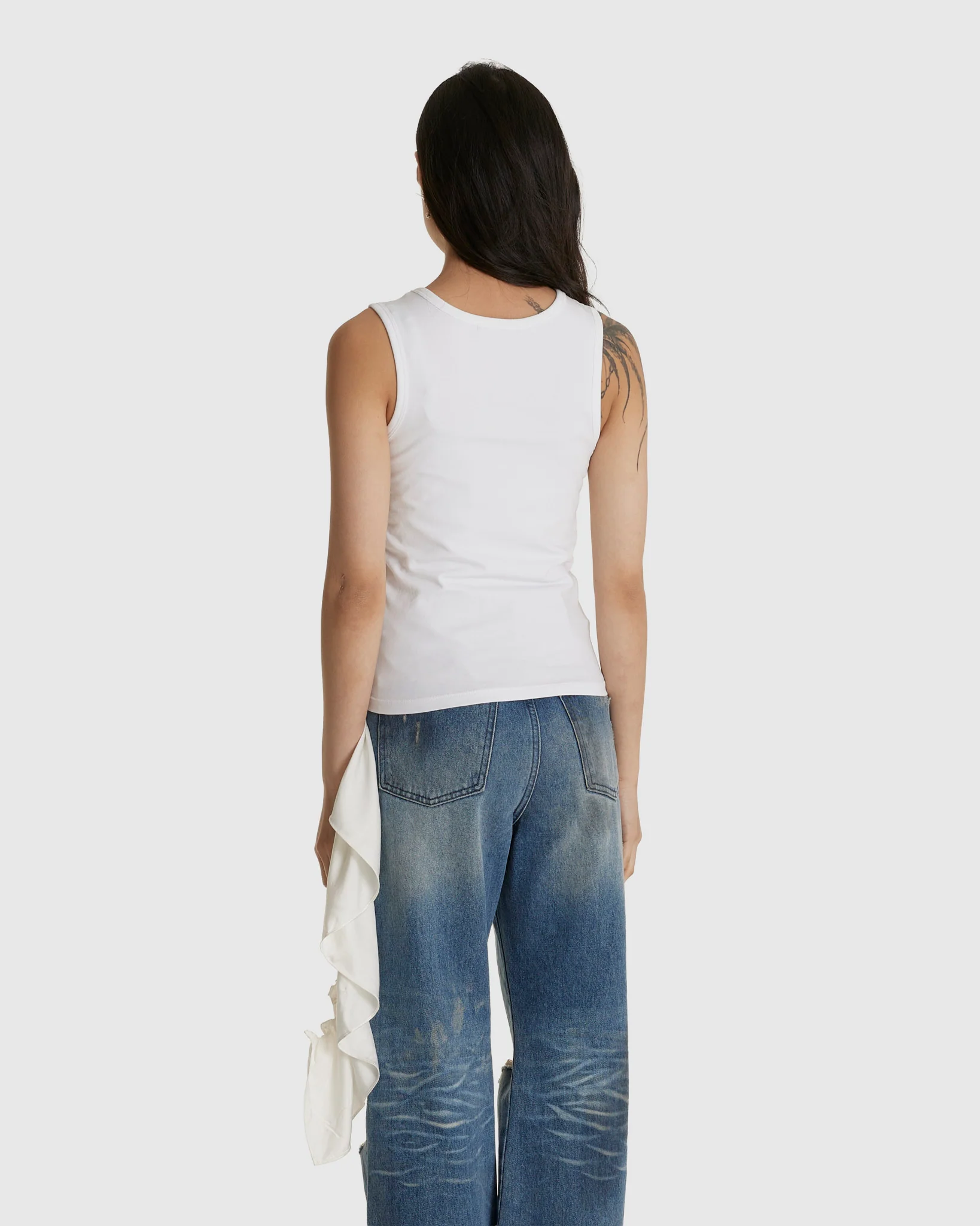 Satin Frill Sleeveless Top - Image 3
