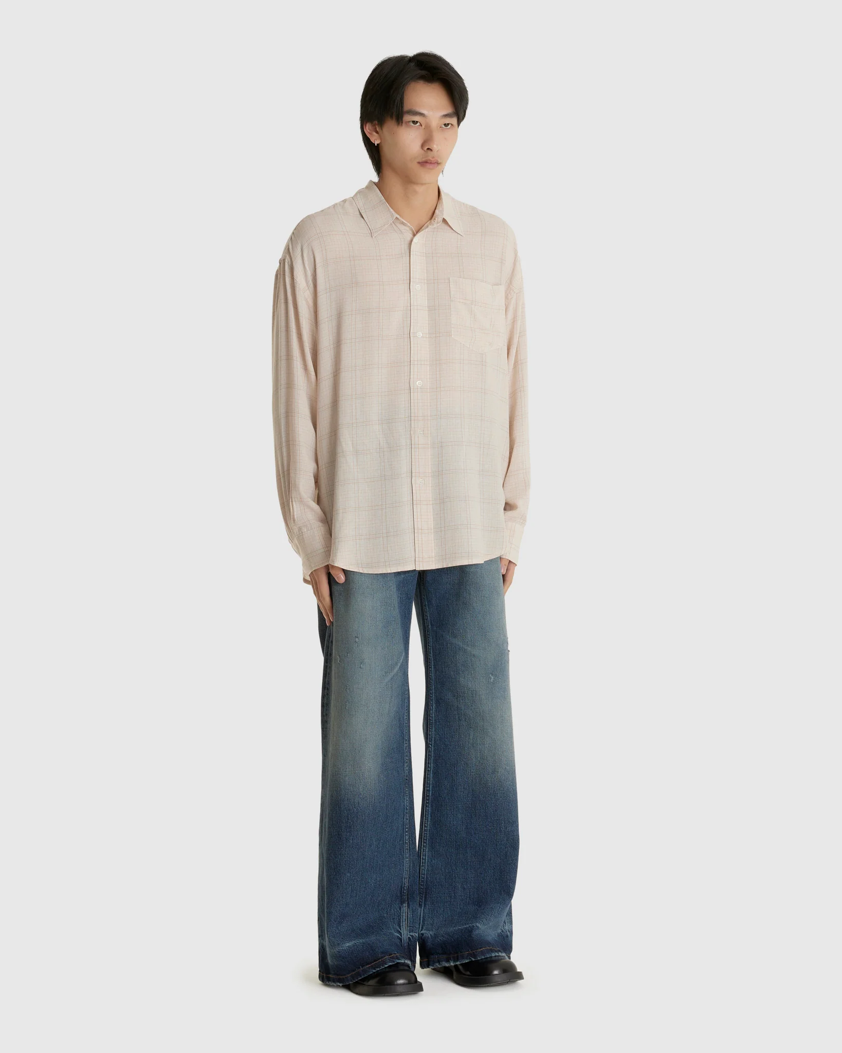 Skid Jeans Mid Blue Cross Hatch - Image 2