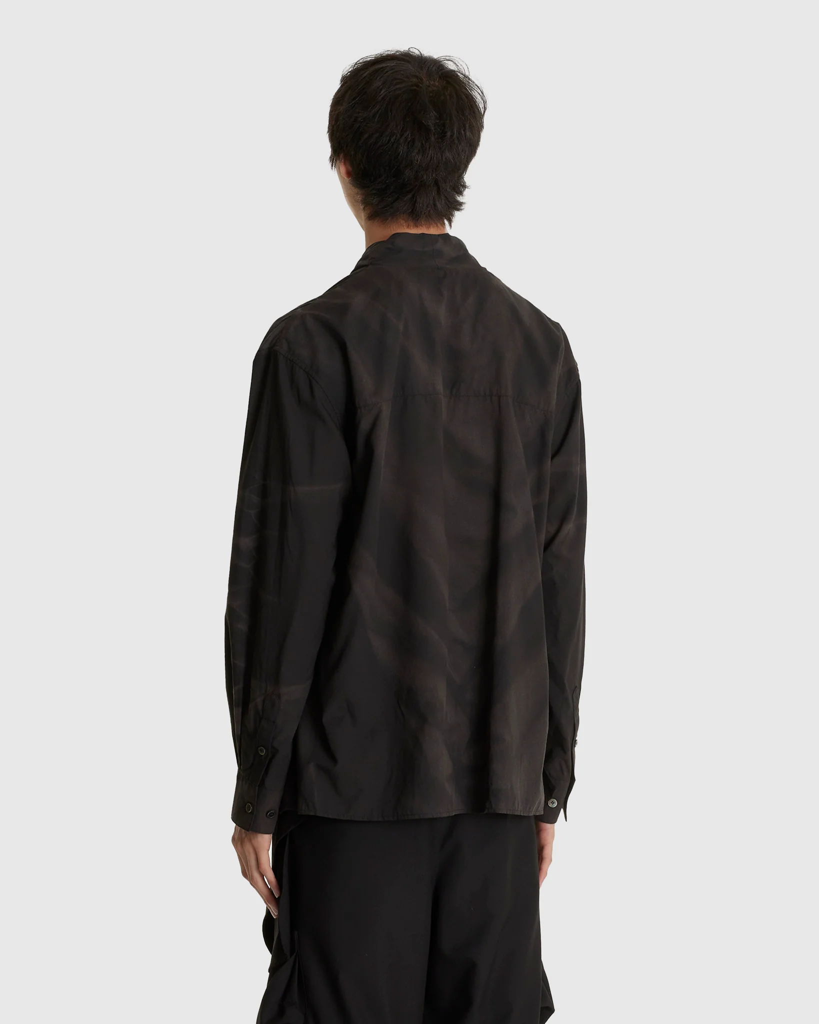 Sun-bleached Draped Shirt Black - Image 3