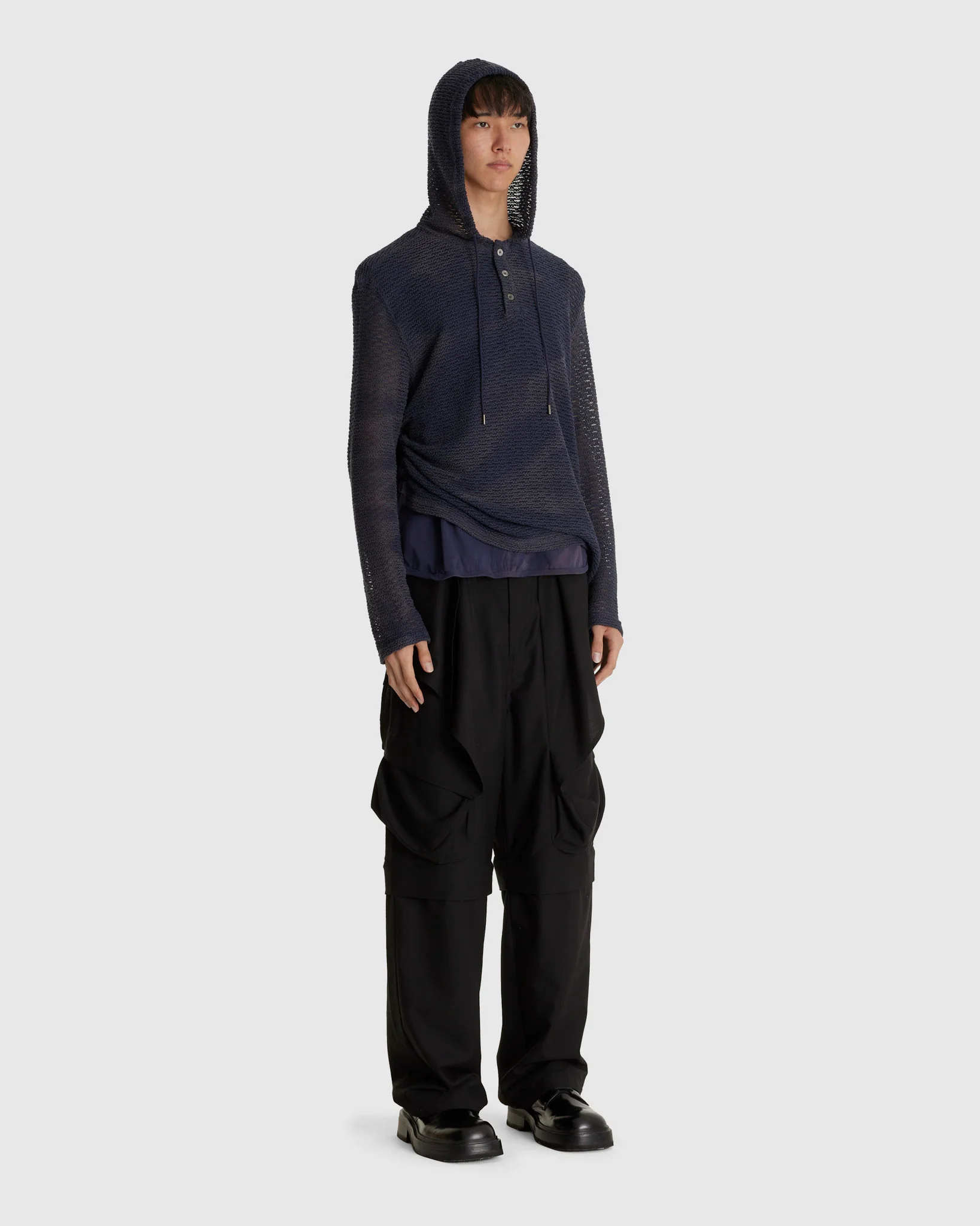 Sun-bleached Layered Net Hoodie Purple - Image 4