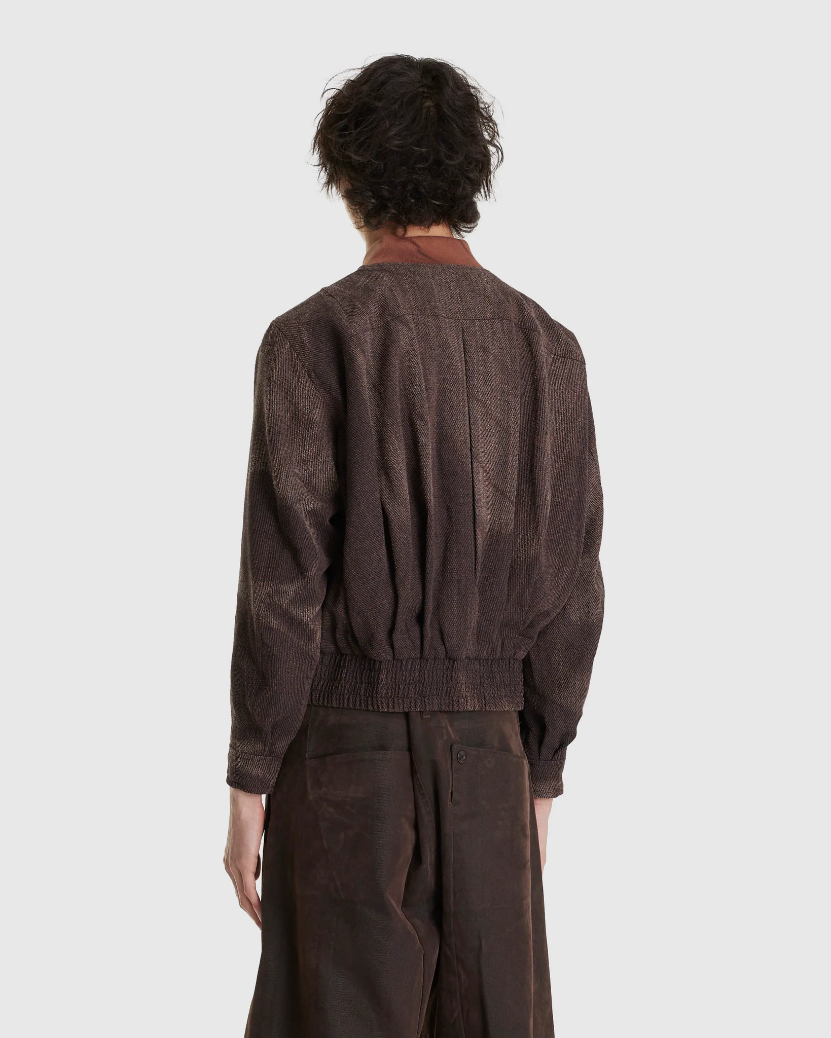 Sun-bleached Pleated Bomber Brown - Image 3