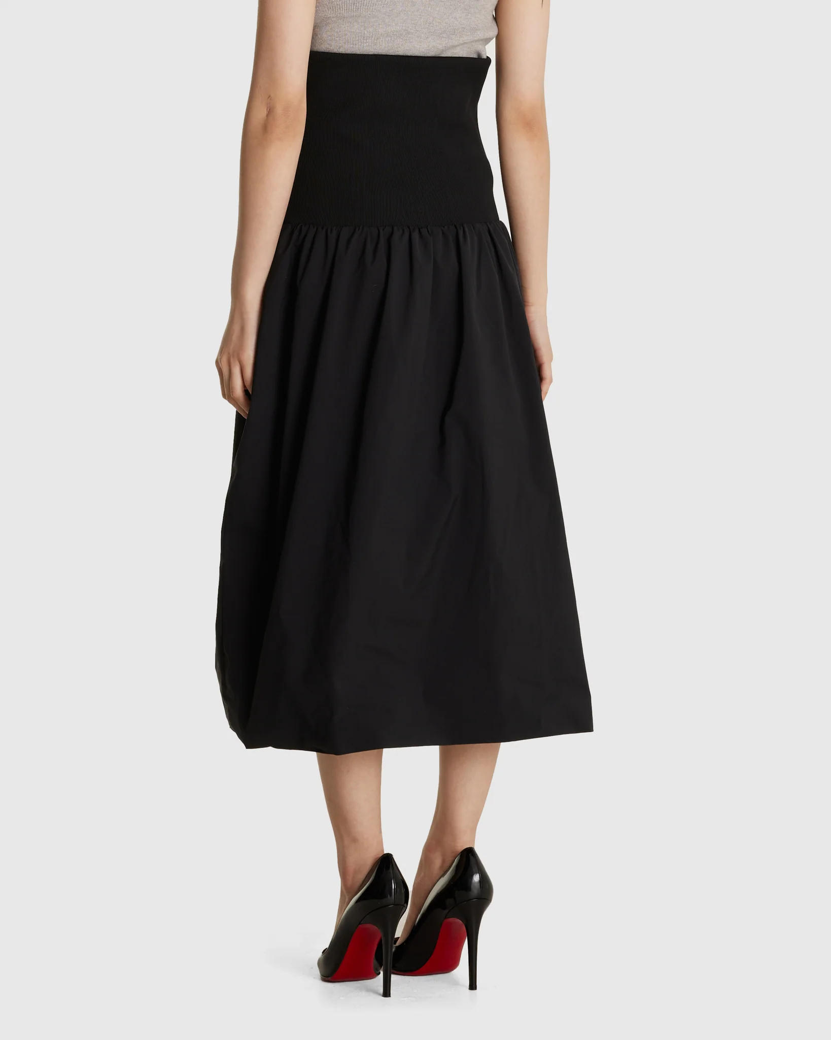 Taffeta Shirring Flare Skirt - Image 3