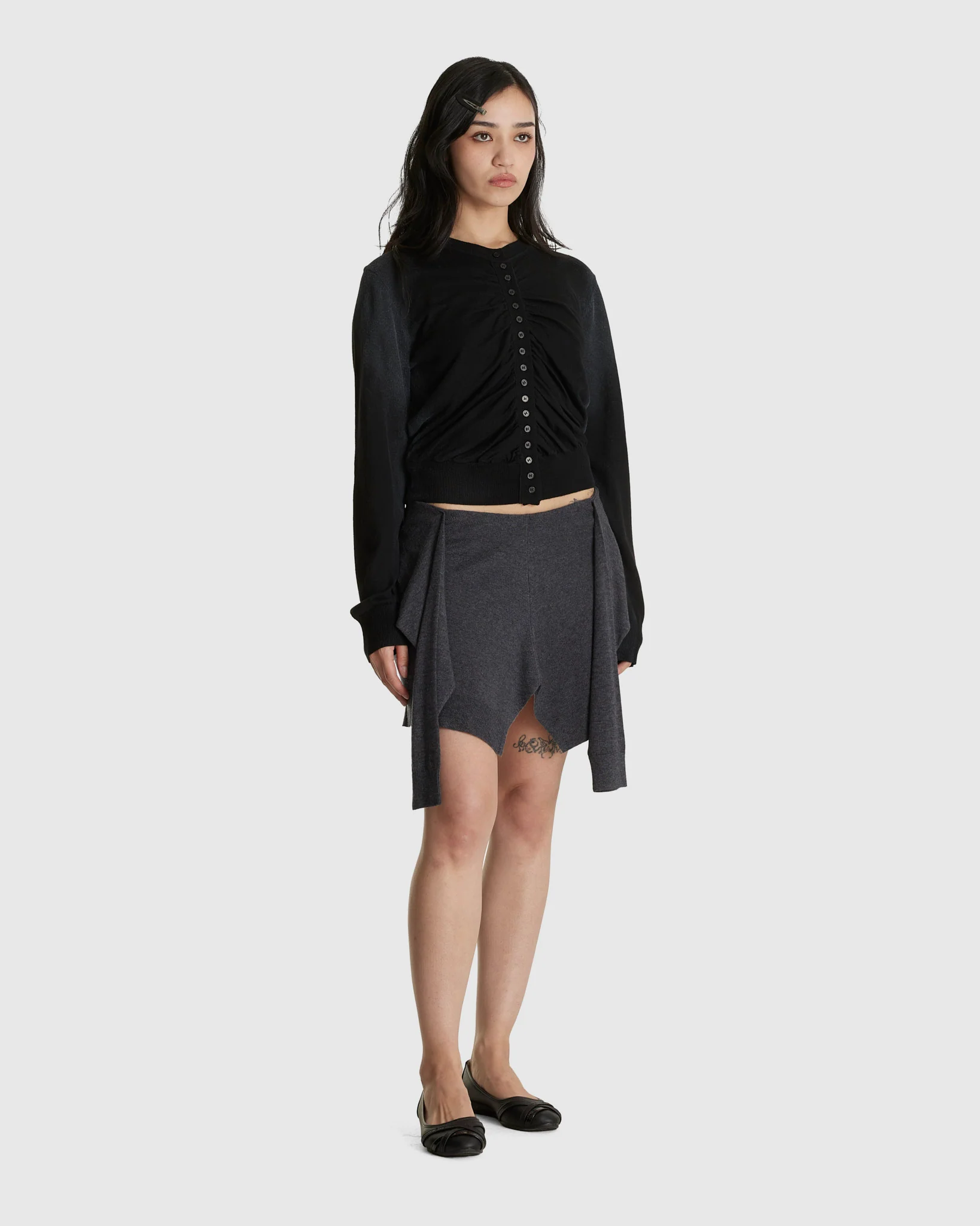 Tied Detail Layered Knit Skirt - Image 2