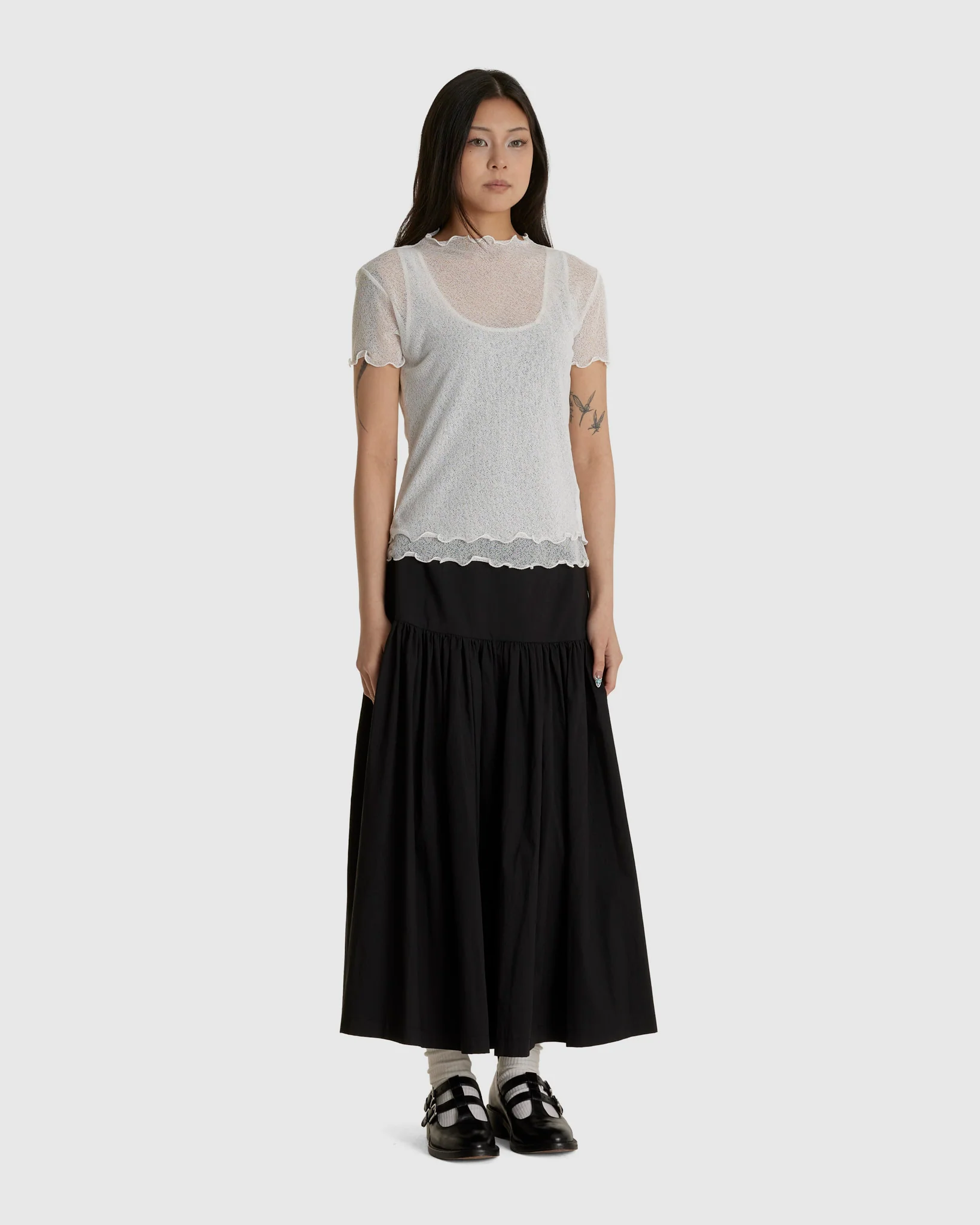 Two Layered Net Dress White - Image 2