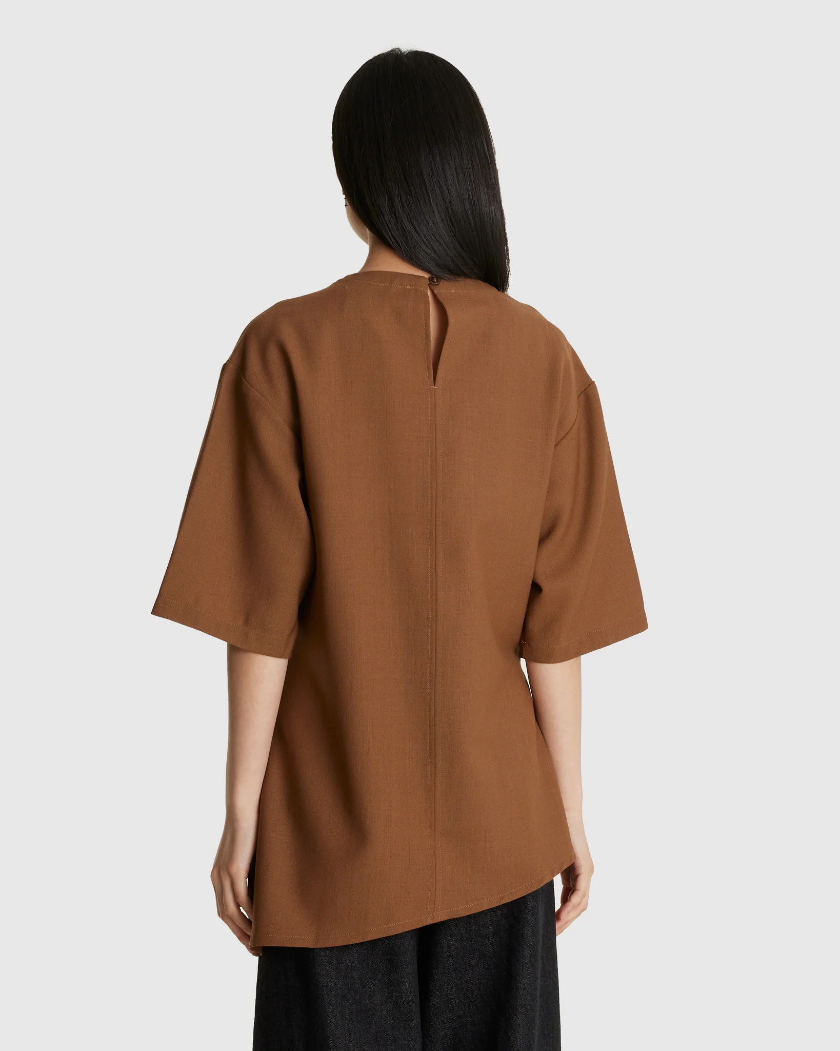 Vichy Asymmetric Hem Top Melange - Image 3