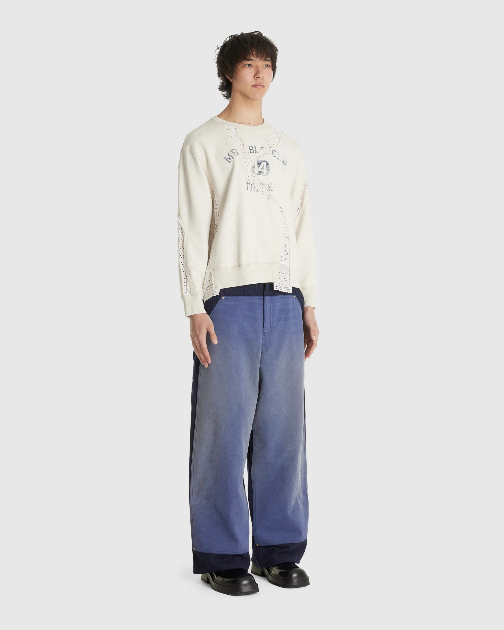 Vintage-effect Work Blue Pants - Image 2