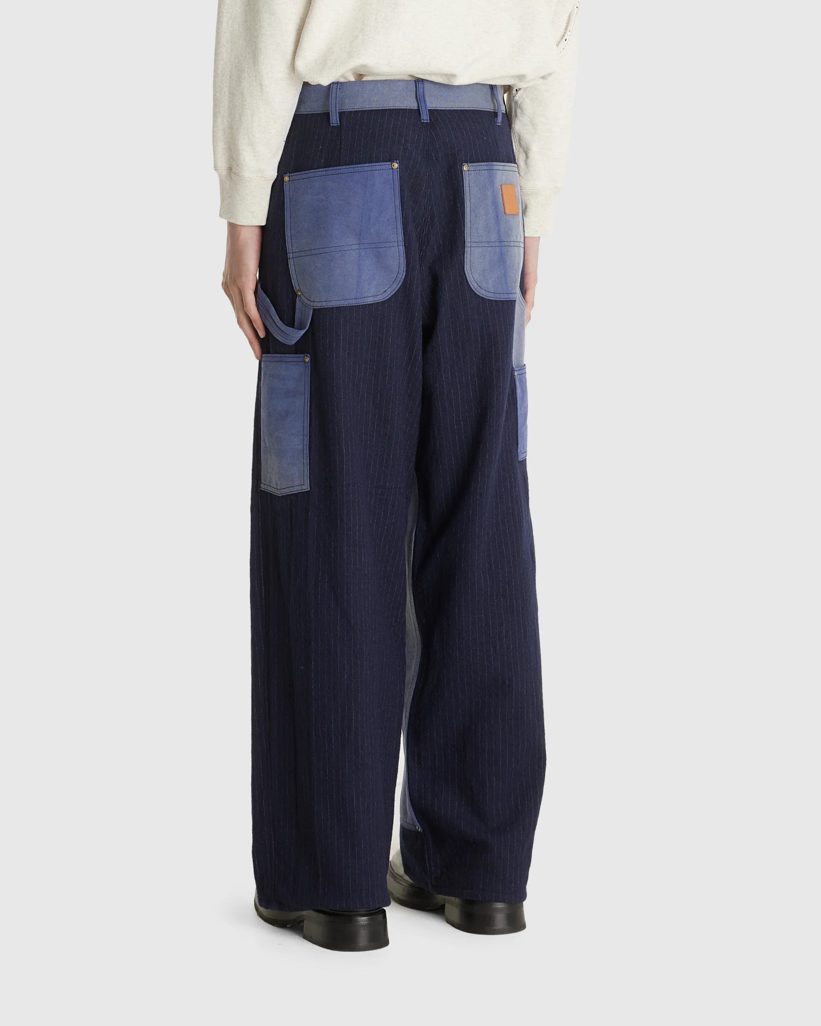 Vintage-effect Work Blue Pants - Image 3