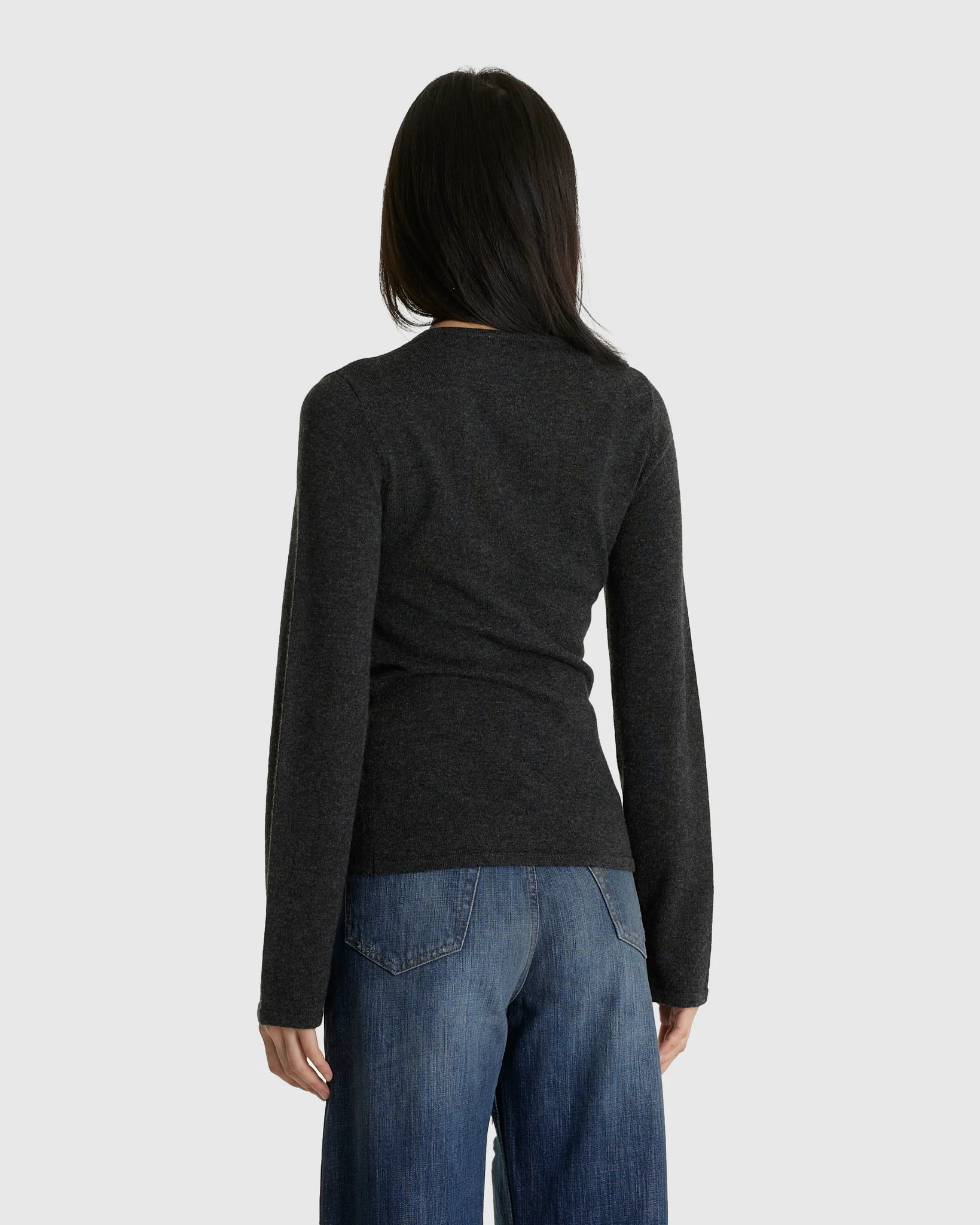 Wave Cardigan Grey Cashmere Blend - Image 3