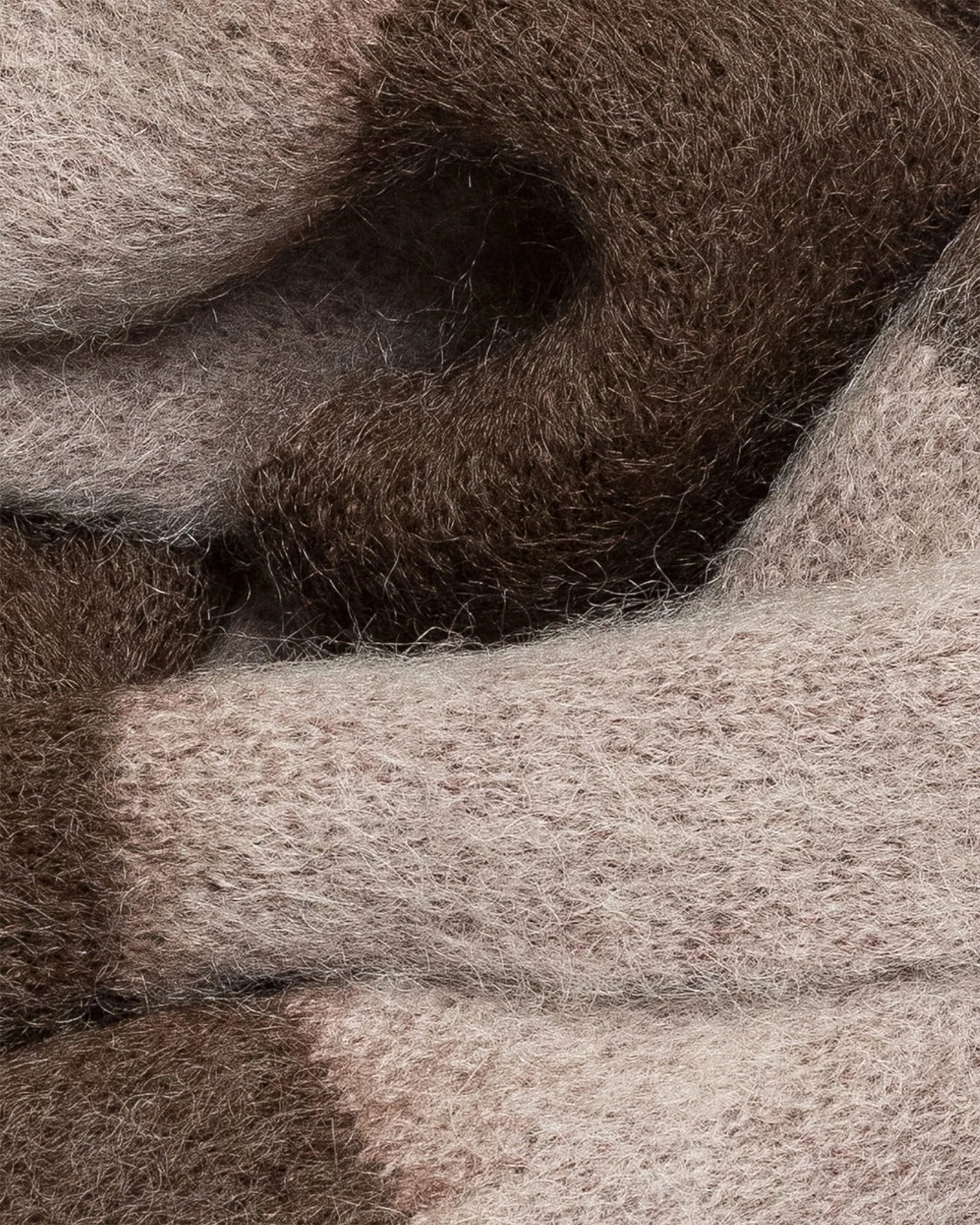 Wool Mohair Striped Knit Scarf - Image 2